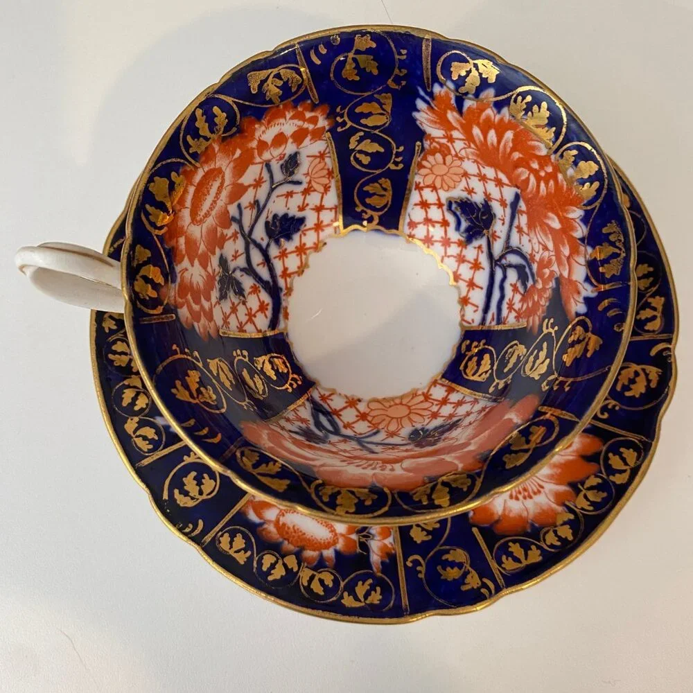 Wileman Foley England Tea Cup & Saucer #9764 Imari‎ Style 3 Set